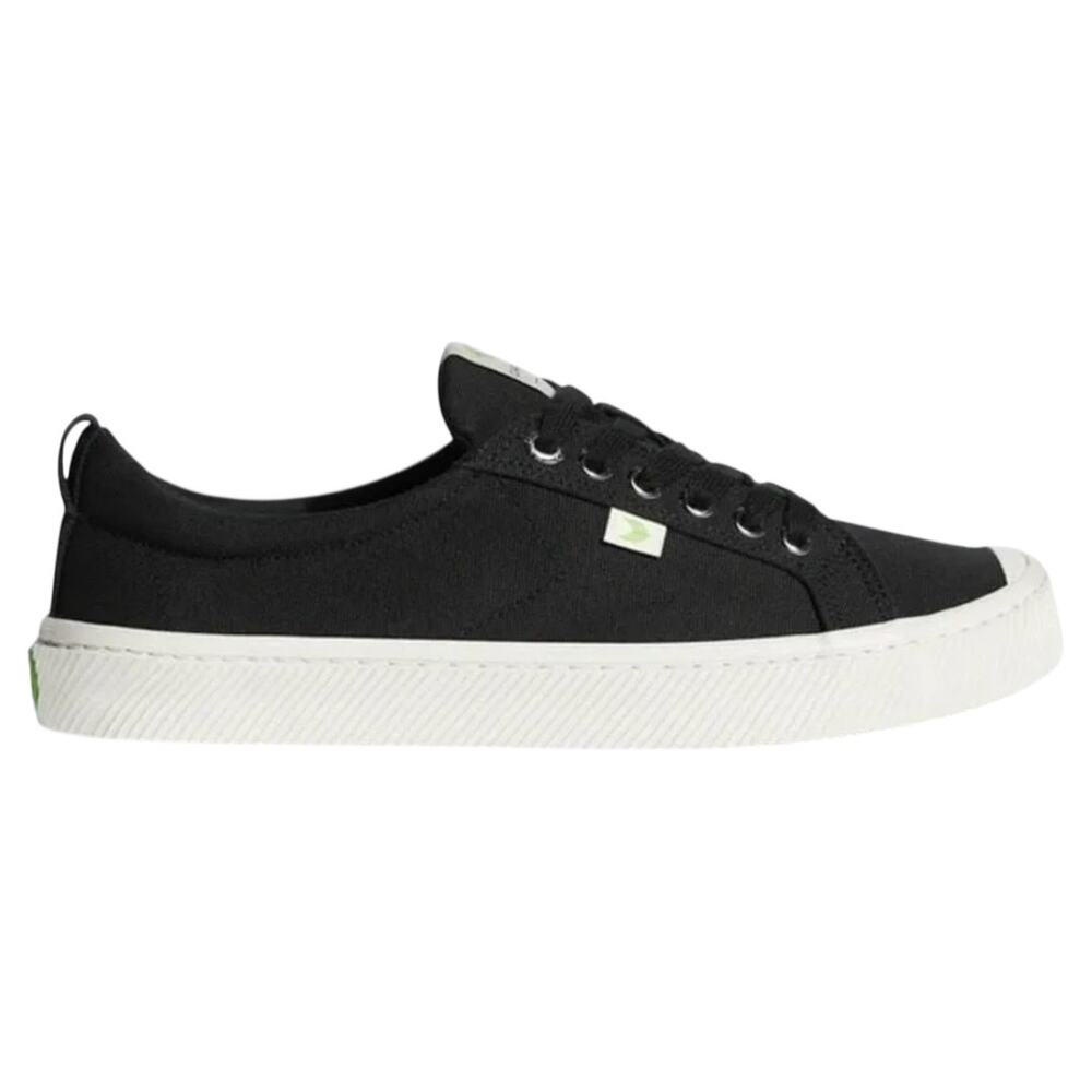 Cariuma OCA Low Sneaker Organic Cotton Canvas Cork Lace Up Cap Toe Black W9 M7.5